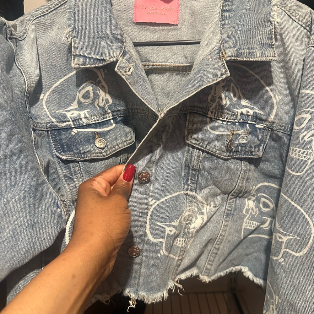 Denim Jacket with Skull Design